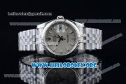 Rolex Datejust Clone Rolex 3135 Automatic Steel Case with Silver Dial Stick Markers and Stainless Steel Bracelet - 1:1 Original (AR)