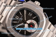Patek Philippe Nautilus Swiss Valjoux 7750 Automatic Full Steel with Black Dial and Stick Markers - 1:1 Original (BP)