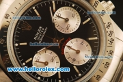 Rolex Daytona Vintage Chronograph Swiss Valjoux 7750 Steel Case/Strap with Black Dial and White Stick Markers