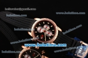 Chopard Mille Miglia Chrono Miyota Quartz Rose Gold Case with Black Rubber Bracelet Black Dial and Stick Markers