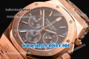 Audemars Piguet Royal Oak Chronograph Miyota OS20 Quartz Rose Gold Case with Black Dial and Rose Gold Bracelet