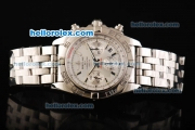 Breitling Chronomat B01 Swiss Valjoux 7750 Automatic Movement Full Steel with White Dial and Silver Stick Markers