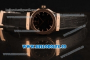 Hublot Classic Fusion Miyota 9015 Automatic Rose Gold Case with Black Dial and Black Leather Strap (AAAF)