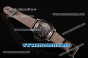 Panerai PAM 617 Luminor 1950 3 Days Clone P.3000 Manual Winding PVD Case with Black Dial Brown Leather Strap and Stick/Arabic Numeral Markers (ZF)
