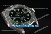 Rolex Submariner Swiss ETA 2836 Automatic Steel Case with Green Rubber Strap and Green Dial Dot Markers