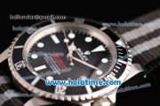 Rolex Submariner Sea-Dweller Vintage Asia 2813 Automatic Stainless Steel Case with Nylon Strap and Black Dial