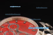 Rolex Daytona II Oyster Perpetual Automatic Movement Full Steel with Red Dial and Black Markers