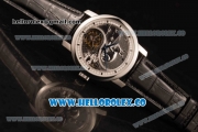 Vacheron Constantin Traditionelle Minute Repeater Tourbillon Swiss Tourbillon Manual Winding Steel Case with Gray Dial and Black Leather Strap