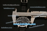 Patek Philippe Calatrava Miyota OS2035 Quartz Steel Case with Roman Numeral Markers and Black Dial