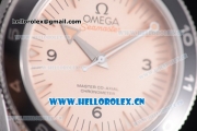 Omega Seamaster 300 Master Co-Axial Clone 8400 Automatic Steel Case with Rose Gold Dial Stick/Arabic Numeral Markers and Brown Leather Strap (YF)