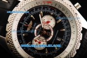 Breitling Bentley Supersports Chronograph Miyota Quartz Movement Steel Case with Black Dial and Black Leather Strap