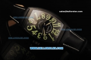 Franck Muller Casablanca Swiss ETA 2824 Automatic Movement PVD Case with Black Dial and Green Arabic Numerals