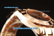 Rolex Datejust Swiss ETA 2836 Automatic Movement Full Rose Gold with Grey Dial and Diamond Bezel