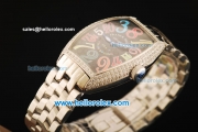 Franck Muller Crazy Color Dreams Asia 2813 Automatic Movement Full Steel with Diamond Bezel and Colorful Arabic Numerals