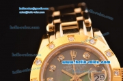 Rolex Datejust Lady Pearlmaster 2813 Automatic Gold Case with Mop Dial and Yellow Gold Strap ETA Coating