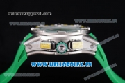 Richard Mille RM60-01 Asia Automatic Steel Case with Skeleton Dial Green Rubber Strap and Stick/Arabic Numeral Markers