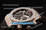 Hublot Big Bang Unico Chrono Swiss Valjoux 7750 Automatic Steel Case with Skeleton Dial and Black Rubber Strap - 1:1 Original