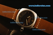 Panerai Radiomir Vintage 3646 Swiss ETA 6497 Manual Winding Steel Case with Black Dial and Orange Leather Strap-Beige Markers