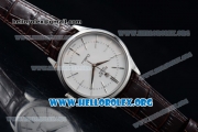Rolex Cellini Clone Rolex 3132 Automatic Steel Case with White Dial Brown Leather Strap - (BP)