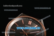 Tag Heuer Carrera Calibre 5 Automatic Swiss ETA 2824 Automatic Steel Case with Grey Dial Stick Markers and Rose Gold Bezel
