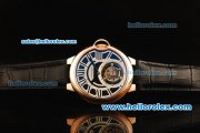 Cartier Ballon Bleu de Cartier Swiss Tourbillon Manual Winding Movement Gold Case with Black Leather Strap Cartier Ballon Bleu de Cartier Swiss Tourbillon Manual Winding Movement Gold Case with Black Leather Strap