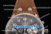 Tag Heuer Carrera Specail Edition Chrono Miyota Quartz Steel Case with Grey Dial Brown Leather Strap and Arabic Numeral Markers