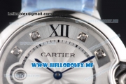 Cartier Ballon Bleu De Large Asia 2813 Automatic Stainless Steel Case/Bracelet with Silver Dial and Diamonds Markers