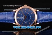 Patek Philippe Grand Complications Perpetual Calendar Miyota Quartz Rose Gold Case with Blue Dial and Rose Gold Stick Markers