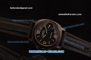 Panerai Special Edition 2002 Luminor Marina Left Handed Swiss ETA 6497 Manual Winding PVD Case with Black Dial and Black Rubber Strap - 1:1 Original