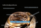 Rolex Datejust 37mm Swiss ETA 2836 Automatic Two Tone with Pink Dial and Diamonds Markers