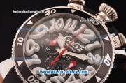 Gaga Milano Chrono 48 Miyota OS20 Quartz PVD Bezel with Black Dial and White Numeral Markers