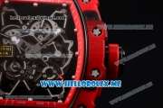 Richard Mille RM 35-01 RAFA Miyota 9015 Automatic PVD Case with Skeleton Dial and Red Rubber Strap Dot Markers