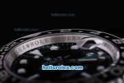 Rolex GMT-Master Oyster Perpetual Date Swiss ETA 2836 Automatic with Black Ceramic Bezel and Black Dial-White Marking and Small Calendar