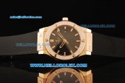 Hublot Classic Fusion Swiss ETA 2824 Automatic Movement Rose Gold Case with Diamond Bezel and Black Rubber Strap