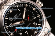 IWC Pilots Asia ST16 Automatic Full Steel with Black Dial and White Stick/Arabic Numeral Markers