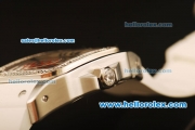 Cartier Santos 100 Swiss ETA 2671 Automatic Steel Case with Diamond Bezel and Beige Dial - 1:1 Original