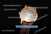 Vacheron Constantin Patrimony Tourbillon Swiss ETA 2824 Automatic Yellow Gold Case with Black Dial and Diamonds Markers