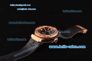 Hublot Big Bang King Swiss Valjoux 7750-CHG Automatic Rose Gold Case with Black Dial Rubber Strap and Stick Markers