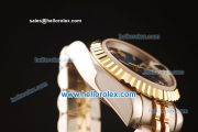 Rolex Datejust Swiss ETA 2671 Automatic Full Steel with Rose Gold Bezel and Dark Blue Dial-Two Tone Strap