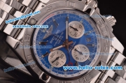 Breitling Chronomat B01 GMT Swiss Valjoux 7750 Automatic Steel Case/Strap with Blue Dial