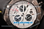 Breitling Avenger Skyland Chrono Swiss Quartz PVD Case with White Dial and Yellow/Black Nylon Strap