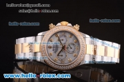 Rolex Daytona Chronograph Swiss Valjoux 7750 Automatic Movement Two Tone with Diamond Bezel and MOP Dial