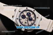 Audemars Piguet Royal Oak Offshore Chrono Swiss Valjoux 7750 Automatic Ceramic Case with Blue Stick Markers and White Dial (JF)