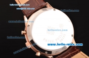 Patek Philippe Grand Complication Chronograph Miyota OS20 Quartz Rose Gold Case with Gray Dial and Stick Markers