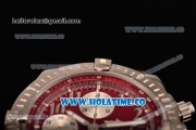 Breitling Chronomat Evolution Swiss Valjoux 7750 Automatic Steel Case with Red Dial and Silver Arabic Numeral Markers (BP)