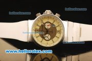 Ulysse Nardin Maxi Marine Chronograph Miyota OS20 Quartz Steel Case with Beige Dial and White Rubber Strap Ulysse Nardin Maxi Marine Chronograph Miyota OS20 Quartz Steel Case with Beige Dial and White Rubber Strap