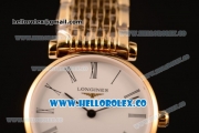 Longines La Grande Classique SWISS QUARTZ Yellow Gold Case with White Dial Roman Numeral Markers and Yellow Gold Bracelet