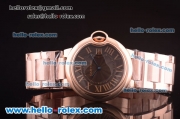 Cartier Ballon Bleu De Cartier Swiss ETA Quartz Full Rose Gold with Brown Dial and Roman Markers