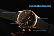 IWC Portuguese Yacht Club Automatic Movement Rose Gold Case with Rose Gold Arabic Numerals and Black Rubber Strap