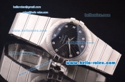 Omega Constellation Swiss ETA 2836 Automatic Full Steel Case with Blue Dial and Diamond Markers